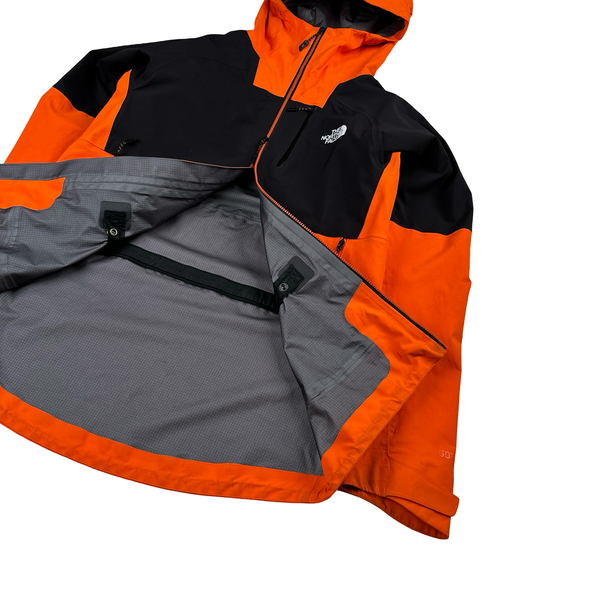 North Face Orange Gore Tex Colour Block Hooded Jacket - Small
