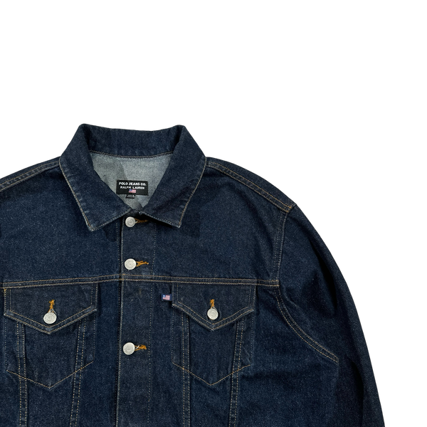 Ralph Lauren Polo Jeans Heavyweight Dark Wash Denim Jacket - Large