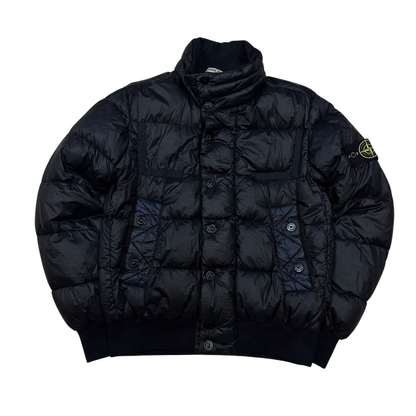Stone Island Navy 2011 Garment Dyed Puffer Jacket - Medium