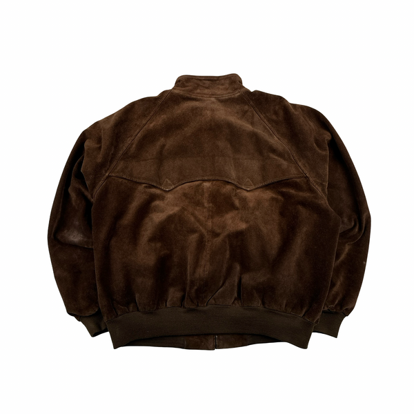 Ralph Lauren Brown Heavyweight Suede Bomber Jacket - XL