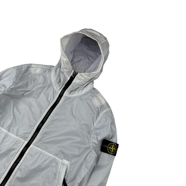 Stone Island 2018 Ice White Lamy Flock Hooded Jacket - Small