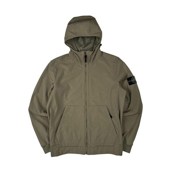 Stone Island 2017 Olive Green Light Soft Shell R Jacket - Large
