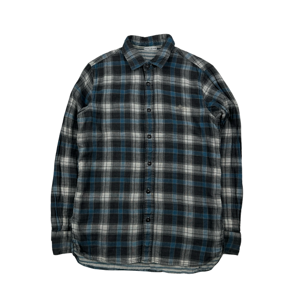 Stone Island 2011 Blue Cotton Plaid Buttoned Shirt - Medium