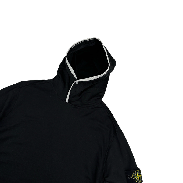 Stone Island 2022 Black Pullover Striped Hoodie - XL