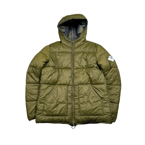 Barbour Beacon Reversible Checked Print Hooded Puffer Jacket - Small