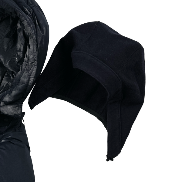 Stone Island 2019 Navy Garment Dyed Crinkle Reps Dual Hood Parka Jacket - Small