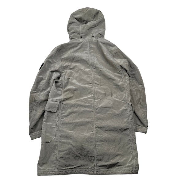 Stone Island 2011 Tan Nylon Sheen Lined Parka Jacket - Large