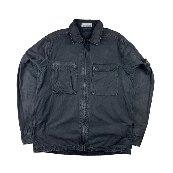Stone Island 2018 Dark Grey Cotton Zipped Overshirt - XL