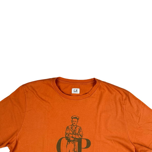 CP Company Cotton Orange Spellout T Shirt - XL