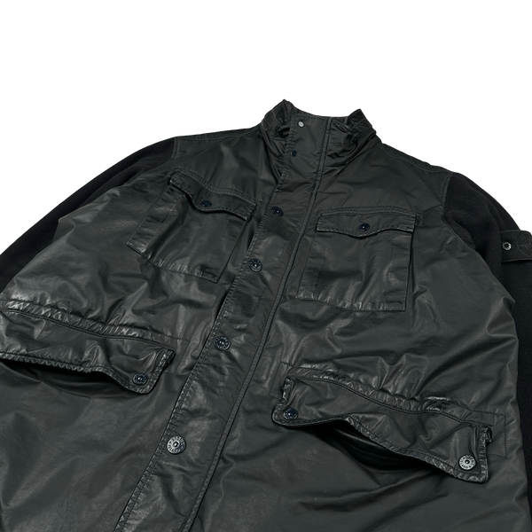 Stone Island 2013 Navy Ghost Piece Panno Tinto Capo Piu Mussola Gommata Jacket - 3XL