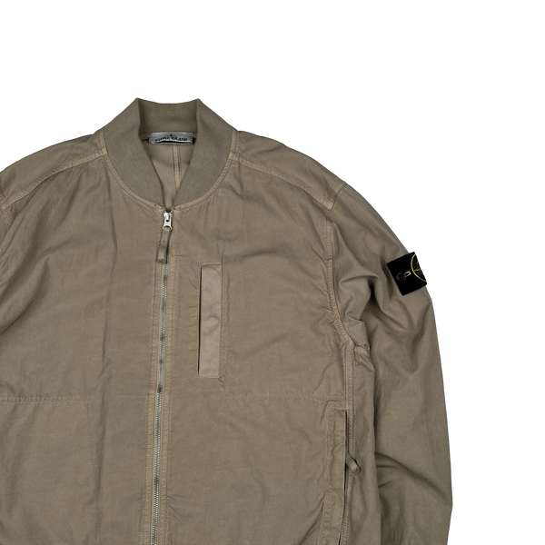 Stone Island 2023 Brown Cupro Cotton Twill-TC Bomber Jacket