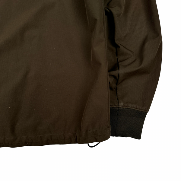 CP Company Brown Soft Shell Goggle Hooded Zipped Jacket - XL