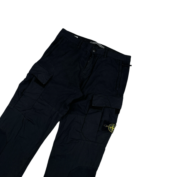 Stone Island 2016 Black Cotton Cargo Trousers - 34"