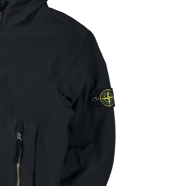 Stone Island 2021 Navy Soft Shell e-Dye Hooded Jacket - Small