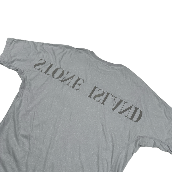 Stone Island 2020 Grey Compass Spellout Cotton T Shirt - Large
