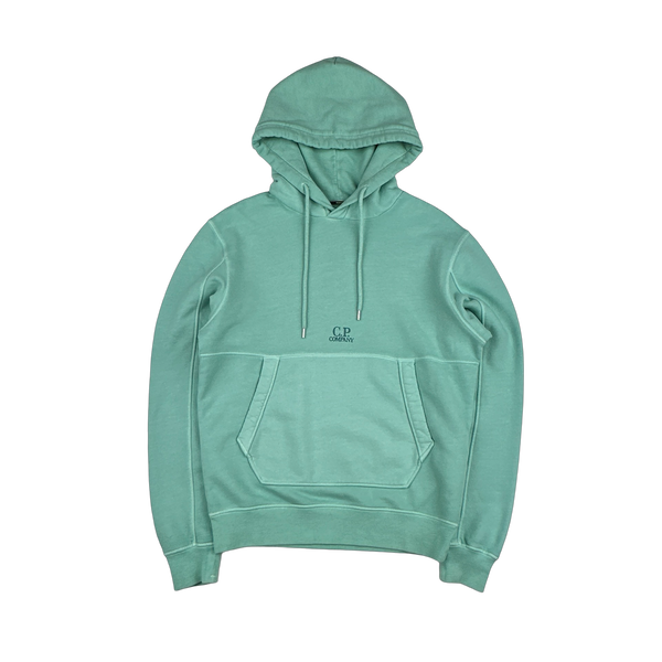 CP Company Teal Spellout Pullover Hoodie - XS