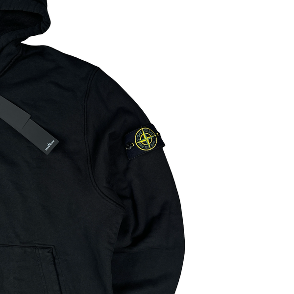 Stone Island 2023 Black Cotton Zipped Hoodie Jumper - XXL