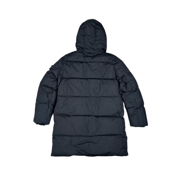Stone Island 2023 Black Garment Dyed Crinkle Reps Down Puffer - Small