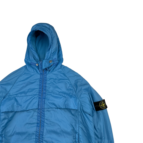 Stone Island AW2000 Baby Blue Vintage Fleece Lined Nylon Jacket - Medium