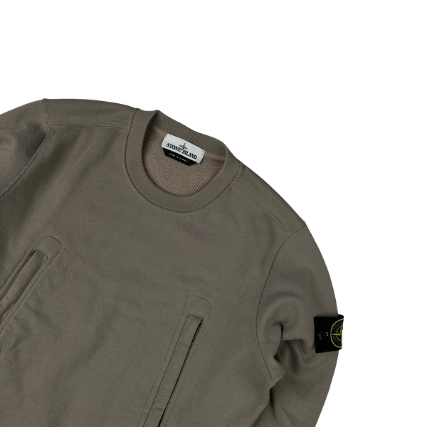 Stone Island 2020 Brown Cotton Crewneck Sweatshirt - Small