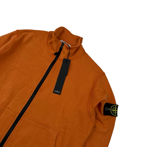 Stone Island 2023 Orange Cotton Zipped Track Jacket - Medium