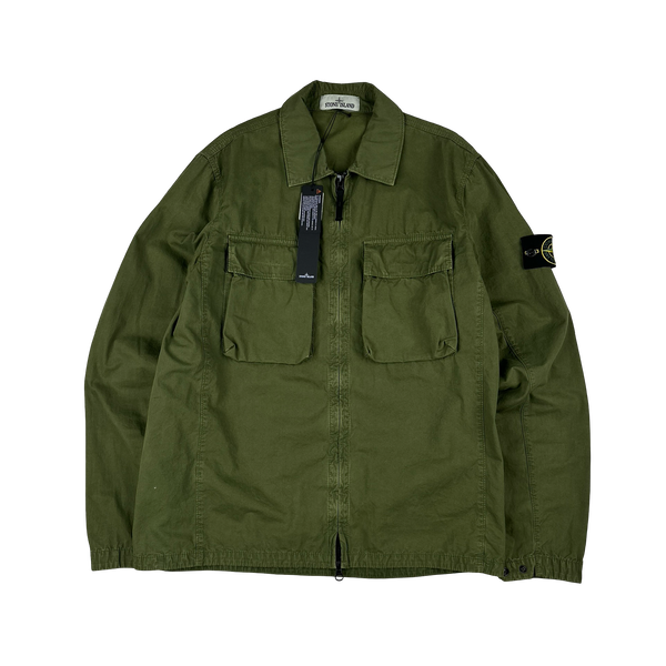 Stone Island 2022 Khaki Double Pocket Overshirt - Medium