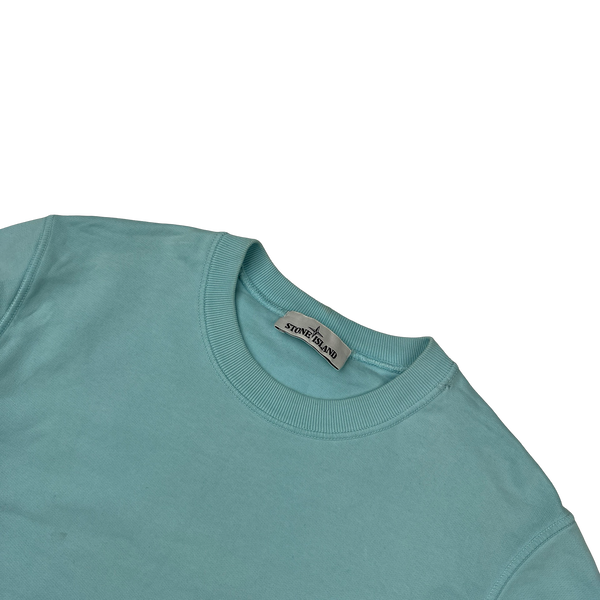 Stone Island 2021 Light Blue Cotton Crewneck - Small