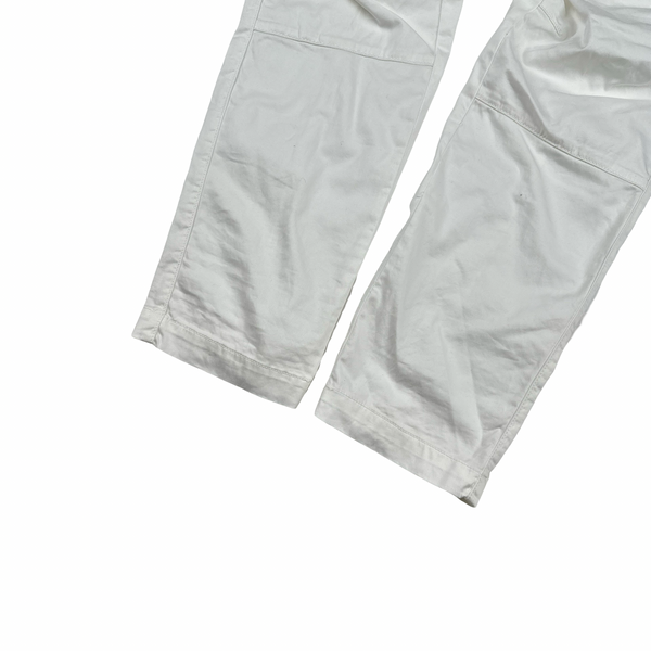 CP Company White Stretch Ergonomic Fit Cargo Trousers - Large