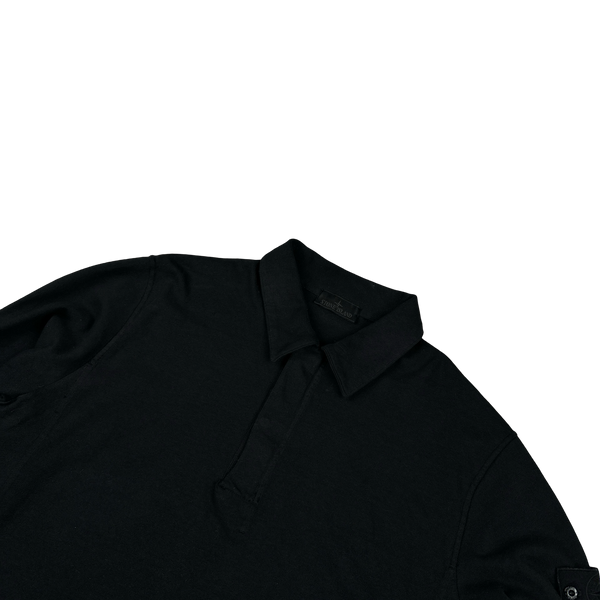 Stone Island 2023  Black Ghost Piece Cotton Long Sleeve Polo jumper - 3XL