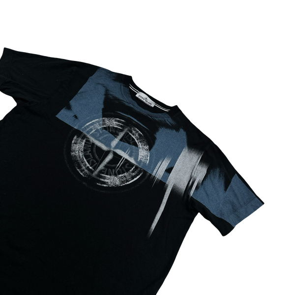 Stone Island 2022 Graphic Print Black T Shirt - Large