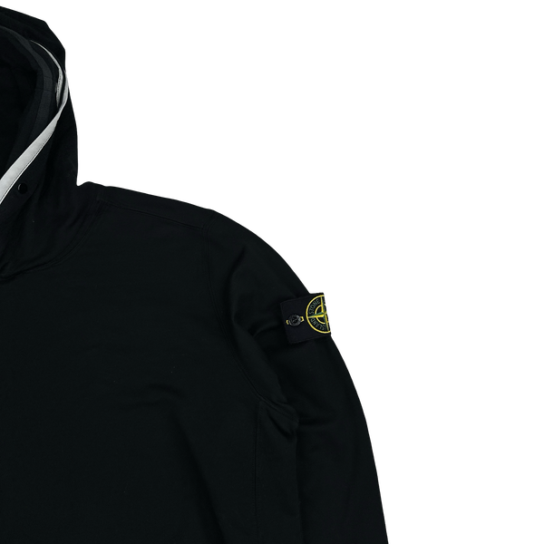 Stone Island 2022 Black Pullover Thick Cotton Hoodie - Medium