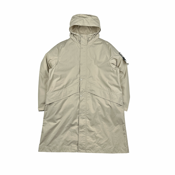 Stone Island 2024 Weatherproof Cotton Canvas Beige Ghost Piece Jacket - Large - XL