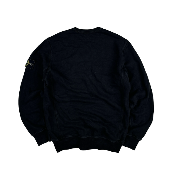 Stone Island 2019 Black Cotton Pullover Crewneck - Small