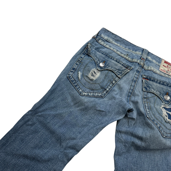 True Religion Billy Contrast Stitch Ripped Denim Jeans - 32"