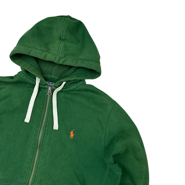 Ralph Lauren Green Thick Cotton Zipped Hoodie - Medium
