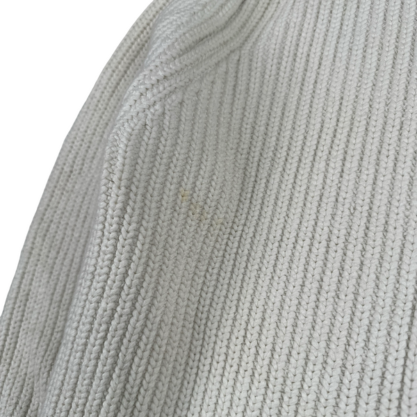 Henri Lloyd Thick Knitted Cotton Hooded White Jumper - XL