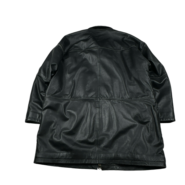 Burberry Leather Nova Check Lined Collared Duffle Coat - XL