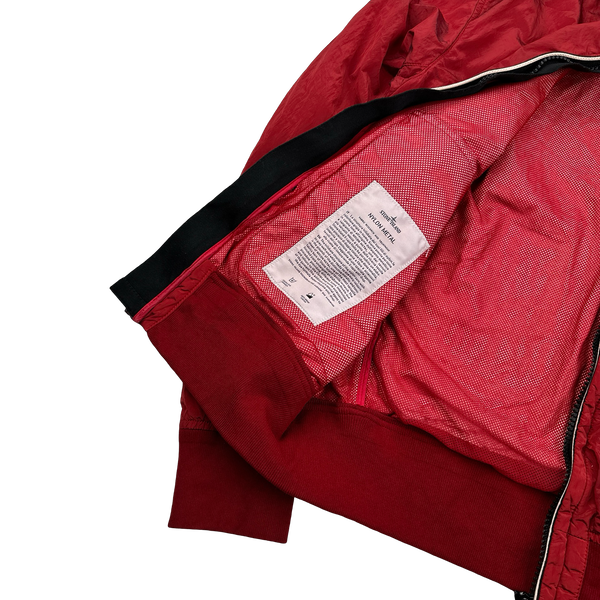 Stone Island 2012 Red Nylon Metal Mesh Lined Bomber Jacket - Medium
