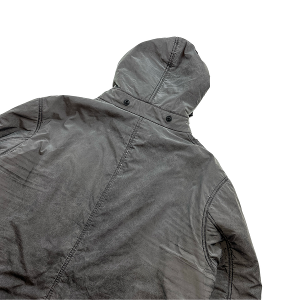 Stone Island Fleece Lined Silver Liquid Reflective Jacket - XXL