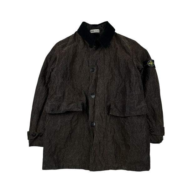 Stone Island 2002 Brown Monofilament Duel Layer Mesh Jacket - Large