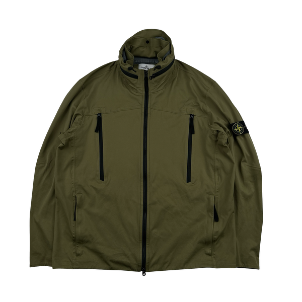 Stone Island 2017 Green Light Soft Shell Check Grid Jacket - XXL