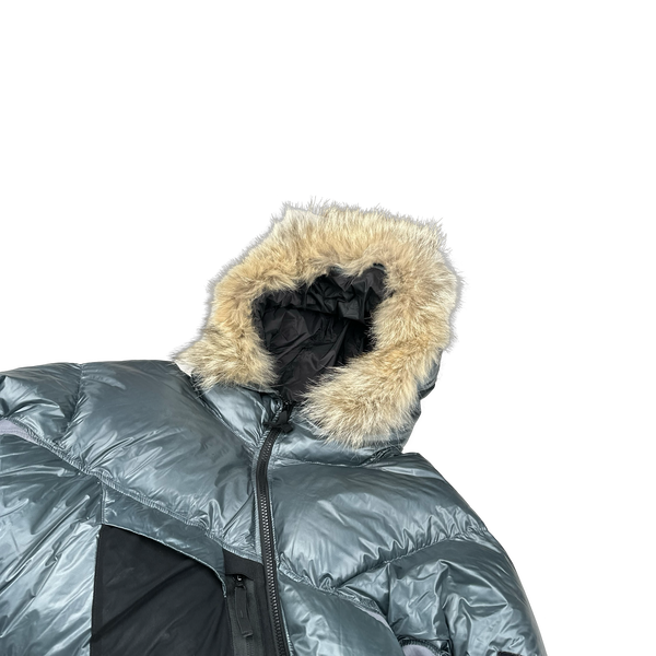 Stone Island 2017 Blue Pertex Quantum Fur Hood Puffer Jacket - XL