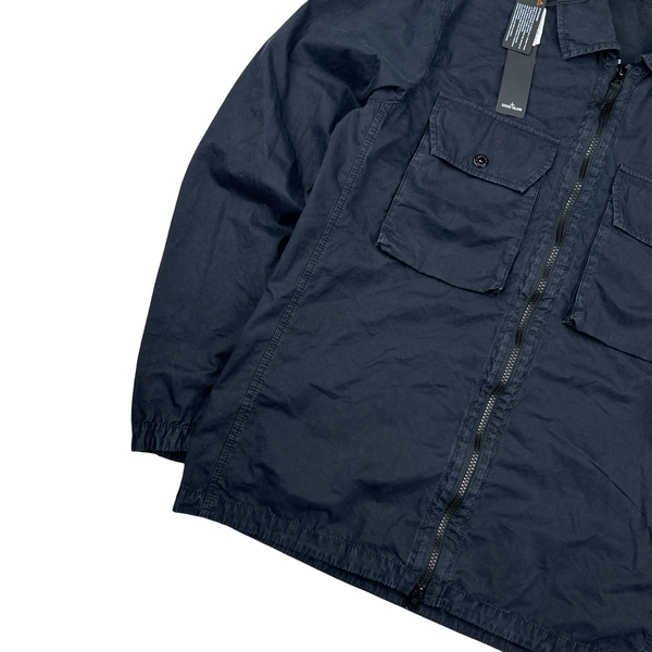 Stone Island 2021 Navy Cotton Overshirt - Large