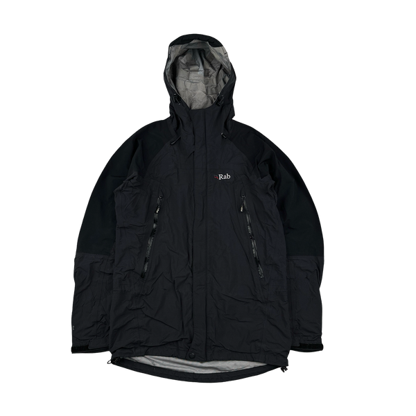 RAB Black Event Zipped Waterproof Rain Jacket Small Mat s Island