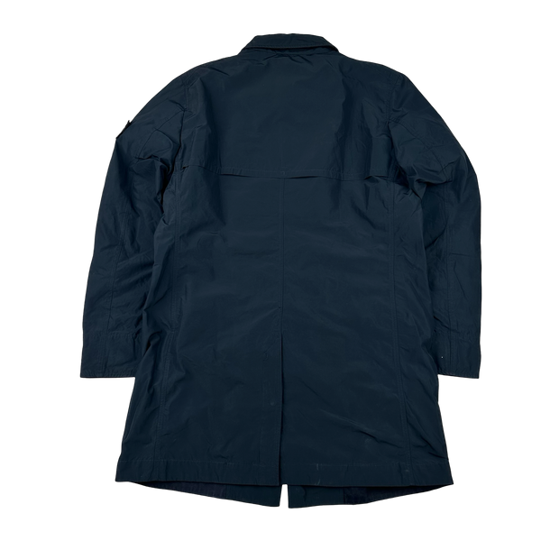 Stone Island 2015 Navy Micro Reps Trench Coat - Large