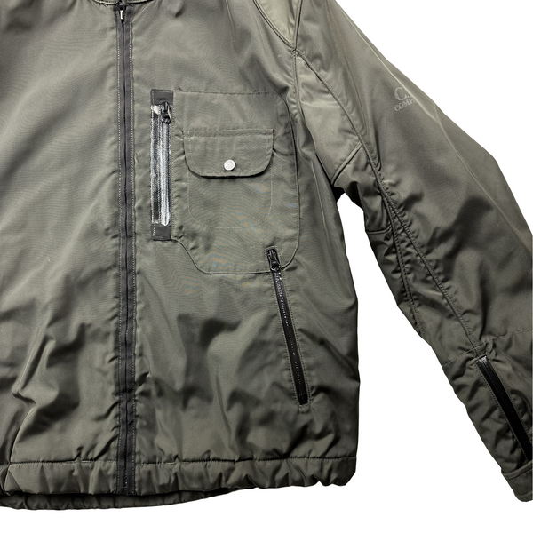 CP Company Dark Green Multi Pocket Nylon Wool Lined Goggle Jacket - XL