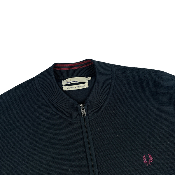 Fred Perry Bradley Wiggins Black Zipped Bomber Knit - Large