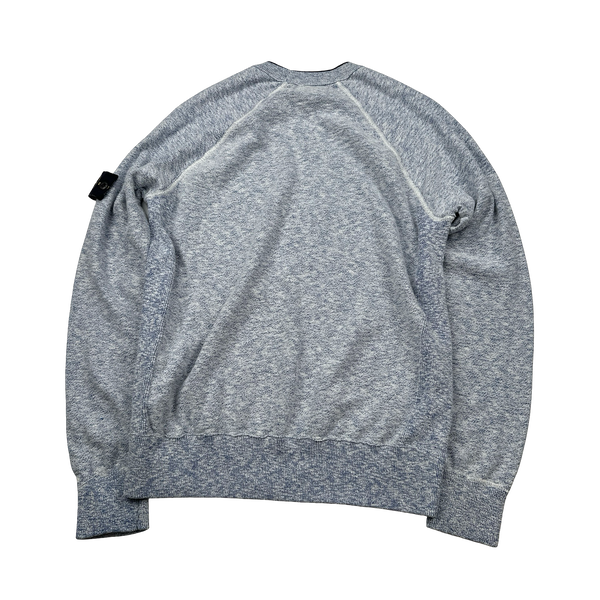 Stone Island 2015 Mottled Blue Marl Crewneck Cotton Knit - Large