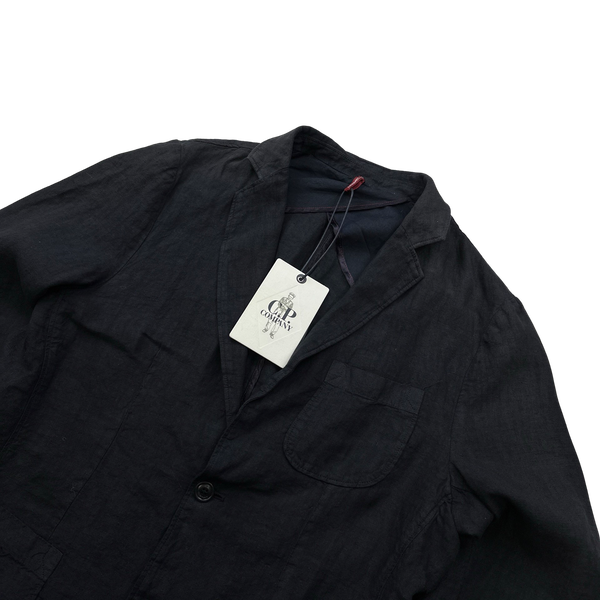 CP Company Navy Lightweight Linen Blazer - XL