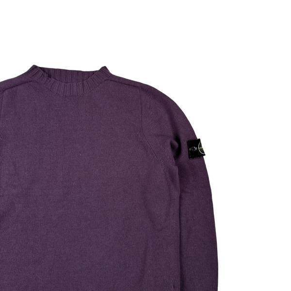 Stone Island 2020 Purple Wool Pullover Mock Neck Jumper - XL